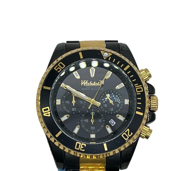Wishdoit Multi Function Men's Watch in Black/Gold - Picture 3 of 7